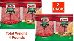 TWIN Pack Gallo Italian Dry Salame Salami Deli Thin Sliced (Total 32oz)*