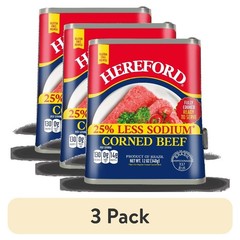 (3 pack) Corned Beef, 25% Less Sodium, 12 oz Can