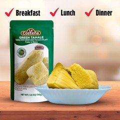 La Costeña Green Tamales – Made with Pork, Green Sauce & Masa Corn Meal -12 Pack