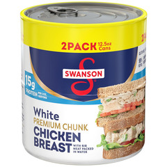 Swanson White Premium Chunk Chicken Breast with Rib Meat in Water, 12.5 Oz. (Pac
