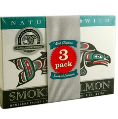 Best Alaskan Wild Smoked Salmon Hand Filleted (3x) 8 oz Gift Boxes (24 OZ Total)