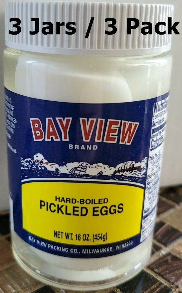 Pickled Hard Boiled Eggs 3 Pack Keto Vinegar Bay View Packing Original Free Ship