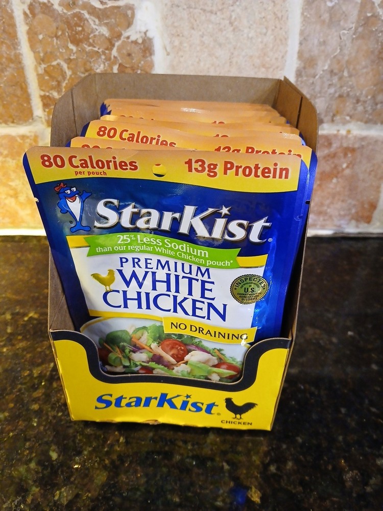 StarKist Less Sodium Premium White Chicken – 2.6 oz Pouch, 12- Pack, Free Ship