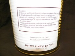 Crescent Commissary Freeze Dried Emergency Food Pork Chops #10 Can