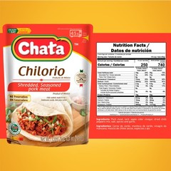 Shredded Pork Chilorio, Seasoned Meat, 8.8 oz, Ready to Eat, Pack of 1