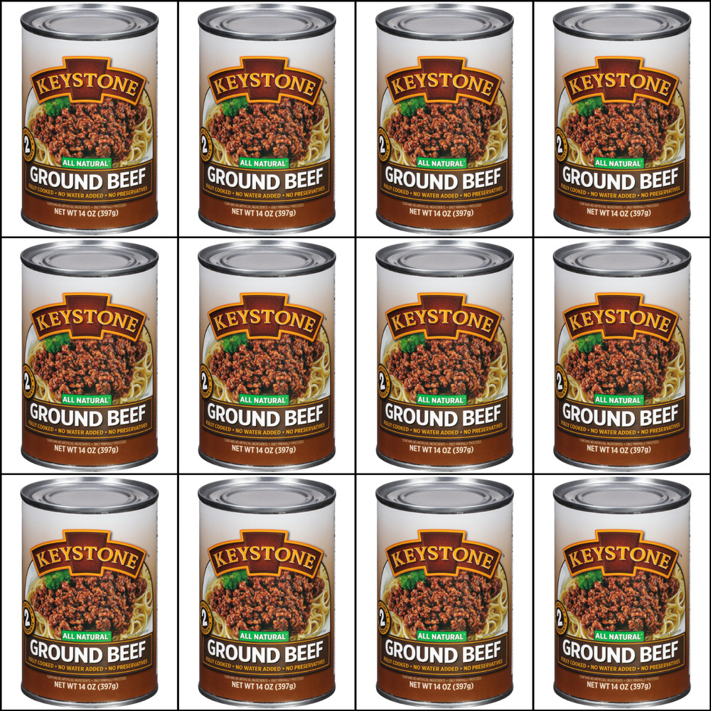 12 Canned-USA Made🇺🇸Keystone All Natural Ground Beef 14oz Camping Food