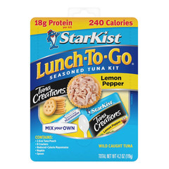 Lunch-To-Go Tuna Creations, Lemon Pepper Tuna Salad Kit – 4.2 Oz Kit, 12 Pack