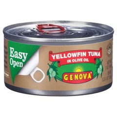 6 x Genova Yellowfin Tuna in Olive Oil 7 oz Pull-Tab Tin Can Fish Fillet Fresh..