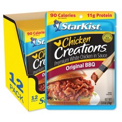 Chicken Creations Original BBQ Pouch (2.6 oz – 12 Pack) Fully Cooked High Pro…