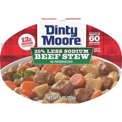 Dinty Moore Beef Stew Less Sodium Microwave Tray, 6 Pack – 12g Protein Each!