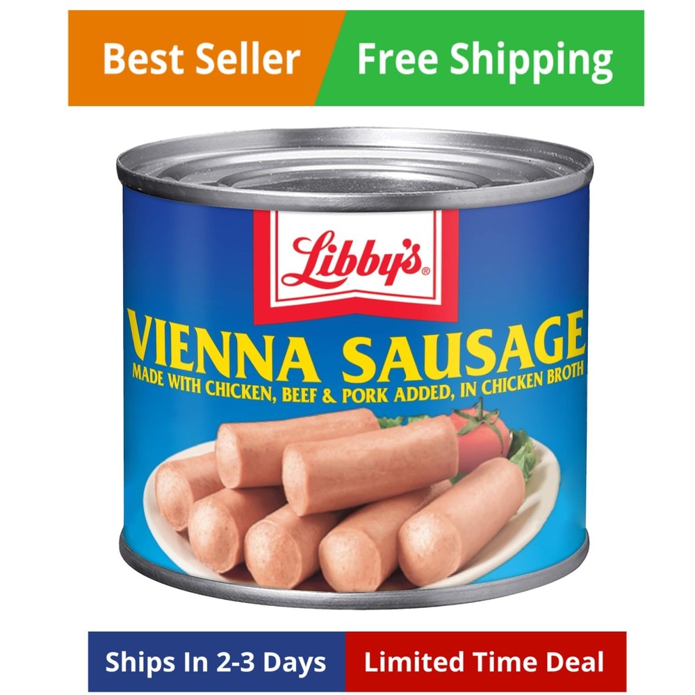 Vienna Sausage in Chicken Broth, Canned Sausage, 4.6 OZ Pack of 24