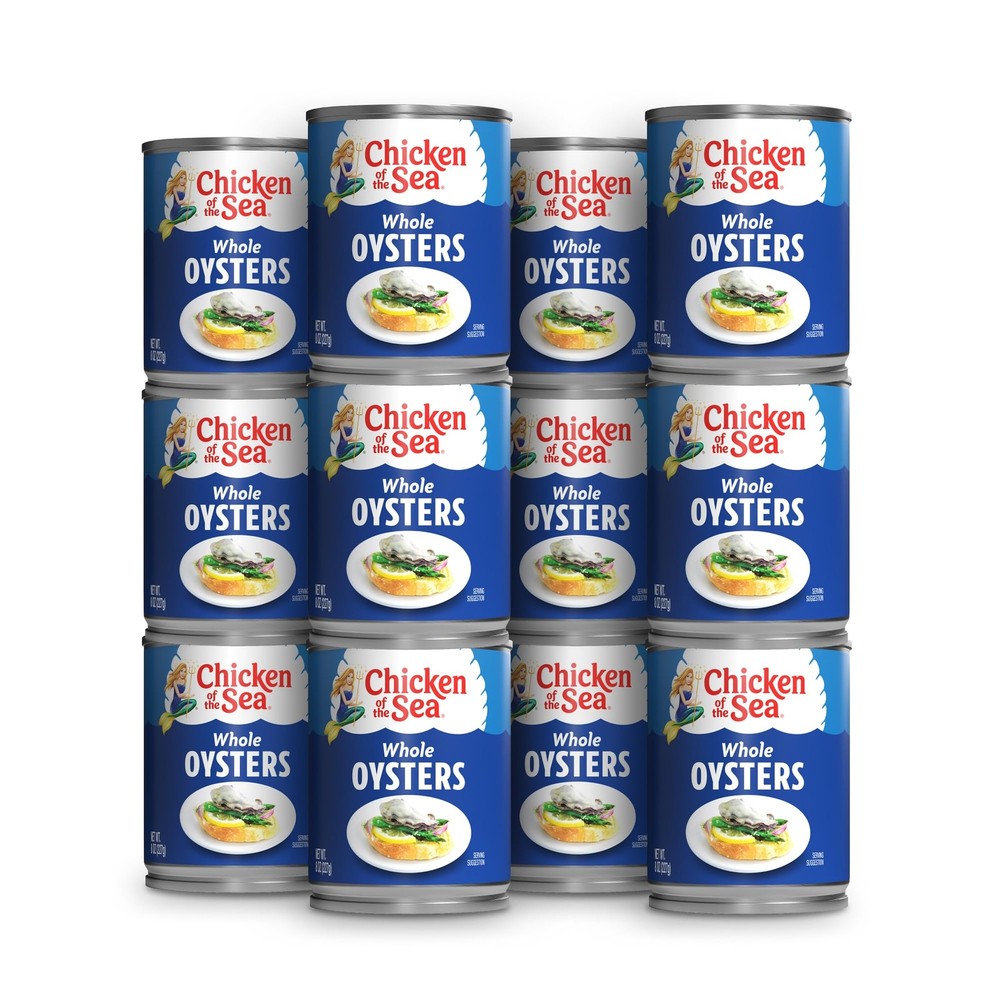 Chicken of the Sea Whole Oysters, Great for Recipes, 8Ounce Cans Pack of 12