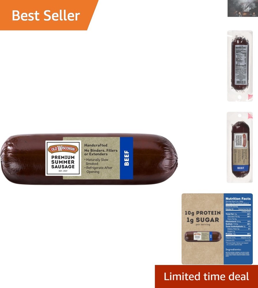 8oz Beef Summer Sausage – Gluten Free, High Protein, Keto Snack