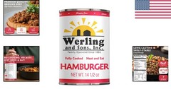 Werling Meats Canned 14.5 Oz – Fully Cooked Ground Beef, Heat & Eat | Qualit…