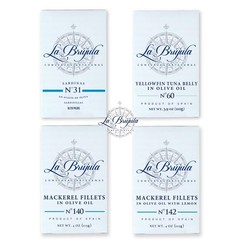 La Brújula Premium Spanish Seafood Sampler – 4 Pack – Includes Sardines, Yell…