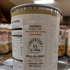 Lehman’s All Natural Canned Meat, USA Made, 14.5 oz, Case of 24, Turkey