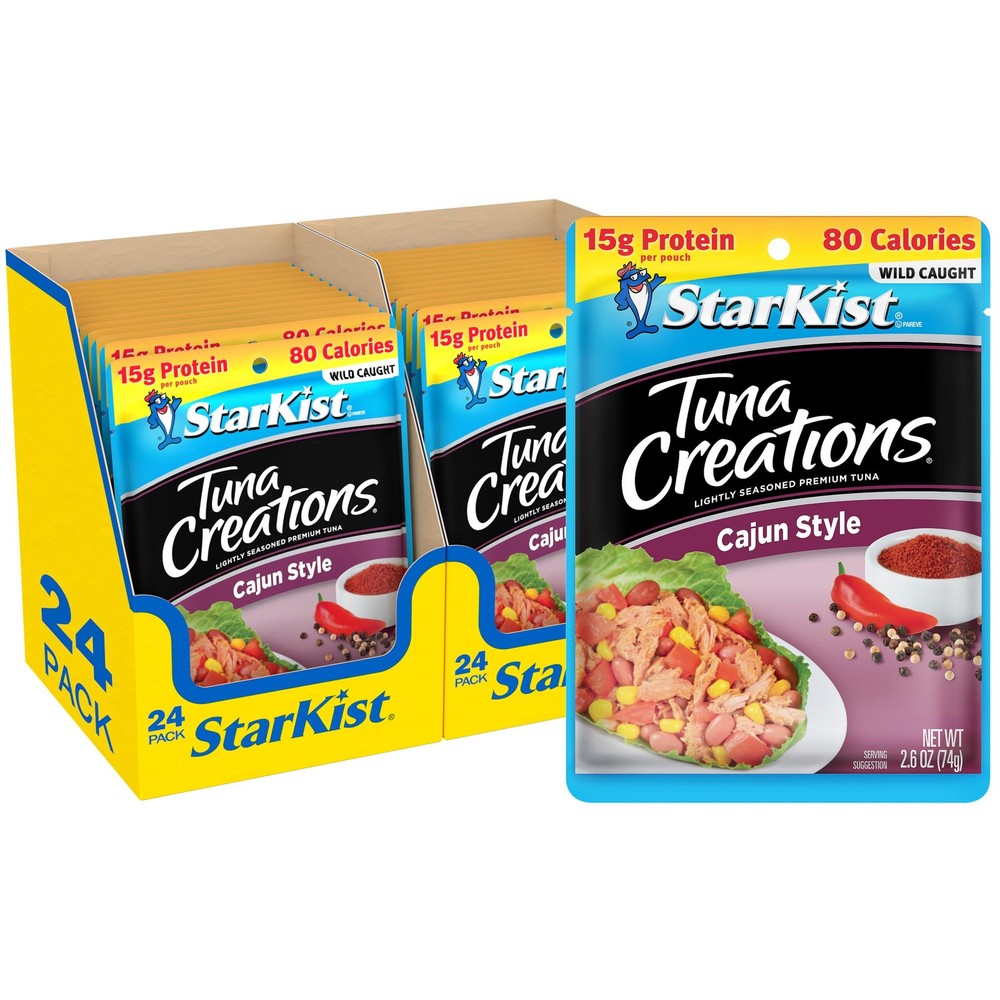 StarKist Tuna Creations Cajun Style Pouch 2.6 oz 24 Pack Wild Caught, 15g Pr…
