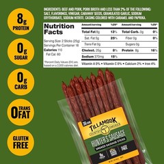 Real Hardwood Smoked Hunter’s Sausage – 36 Meat Sticks, Keto Friendly