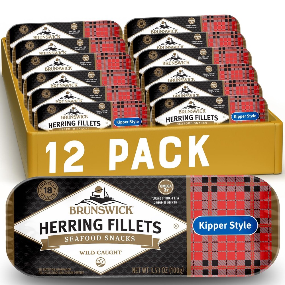 Brunswick Boneless Kipper Style Herring Fillets, 3.53 42.4 Ounce (Pack of 1)