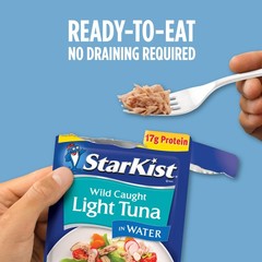 StarKist Chunk Light Tuna in Water, 2.6 oz Pouch 12 Pack Ready to Eat Wild Ca…