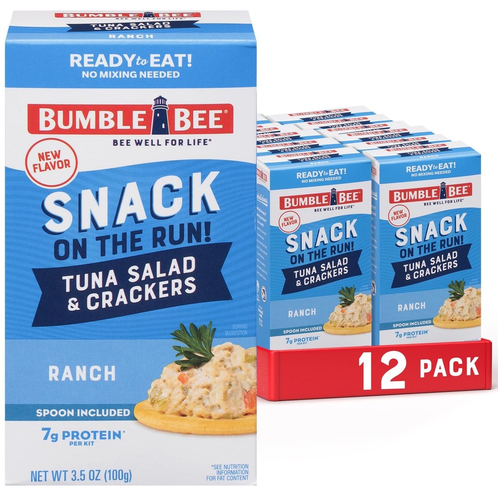 Bumble Bee Snack On The Run Protein Snack Pack 7g Protein per Box Ranch Tun…
