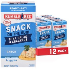 Bumble Bee Snack On The Run Protein Snack Pack 7g Protein per Box Ranch Tun…