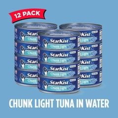 StarKist Chunk Light Tuna in Water, 5 oz Can, Pack of 12