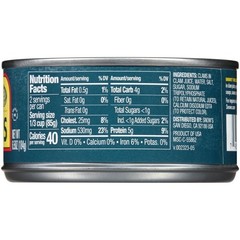 Wild-Caught Chopped Clams, 6.5 oz (Pack of 12) – 5g Protein, Sustainably Sourced