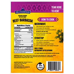 Old Hacienda Beef Barbacoa, Shelf-Stable Heat and Eat 8oz. (227g) Pouch in Authe
