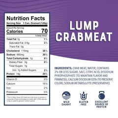 Lump Crab Meat, 6 oz Can – 14g Protein & 1g Carb Per Serving – Wild Caught, S…