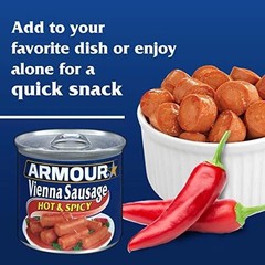 1x Cans Armour Star Hot & Spicy Flavor Vienna Sausages | 4.6oz | Fast Shipping!