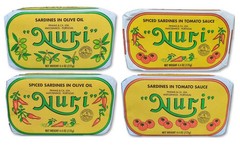 NURI Sardines Variety Pack – 4 Flavors in Olive Oil – 4 Pack Bundle