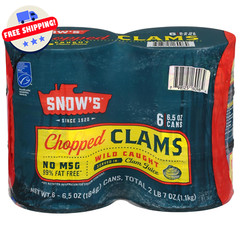 Clams – Canned Chopped Minced – Snows Ocean – Gluten Free – High Protein