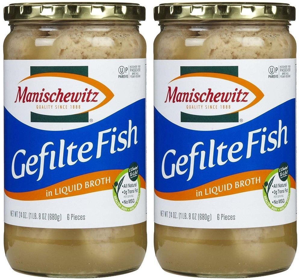 Manischewitz Gefilte Fish in LIQUID Broth (Non-Jelled) 24 Oz. (Pack of 2)