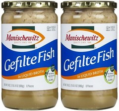Manischewitz Gefilte Fish in LIQUID Broth (Non-Jelled) 24 Oz. (Pack of 2)