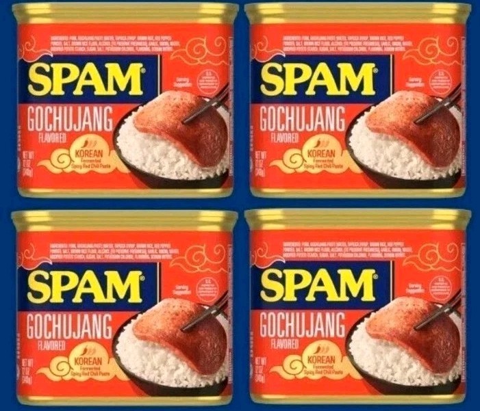 4 SPAM Gochujang 12 oz. Can Cans Meat Food Ham Pork Tasty Fresh EXP 2028