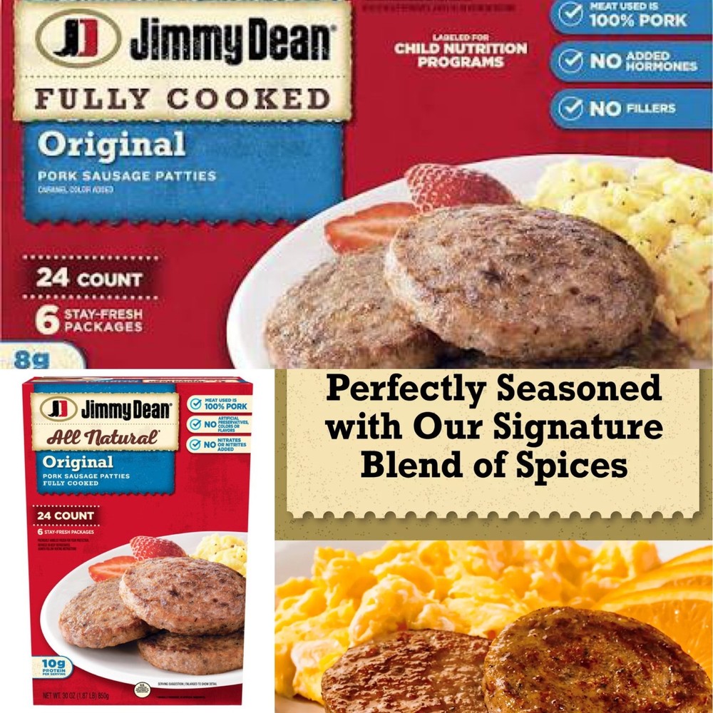 Jimmy Dean Frozen Original Breakfast Pork Sausage 24 ct Family Pk Frozen Patties
