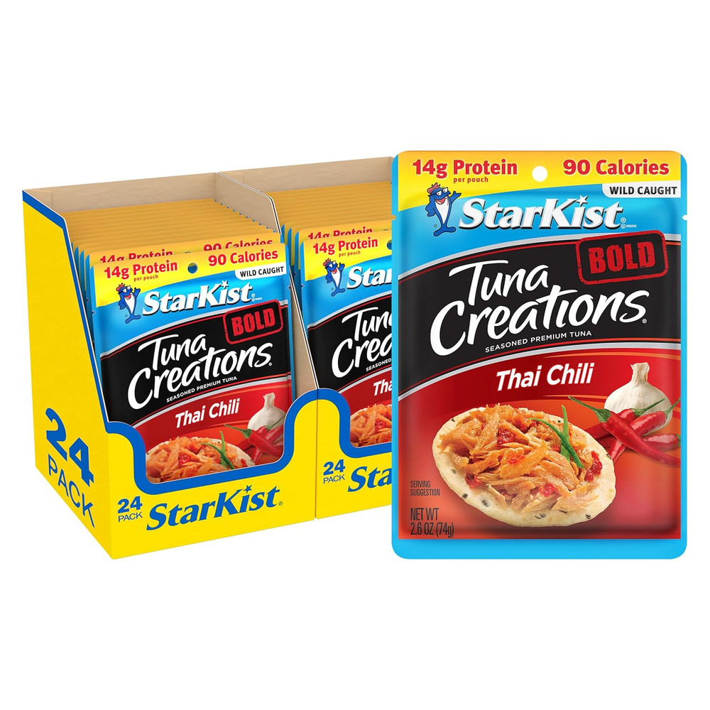 Starkist Tuna Creations BOLD Thai Chili Style Pouch (2.6 Oz – 24 Pack) Wild Caug