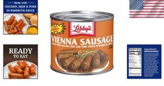 Vienna Sausages with BBQ Sauce, Canned, 4.6 oz x 24