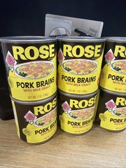 6 Cans Rose Pork Brains with Milk Gravy 7 Oz Can Pig Breakfast Eggs 12/26
