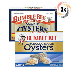 3x Packs Bumble Bee Variety Smoked Oyster | 3.75oz | Easy Open Can | Mix & Match