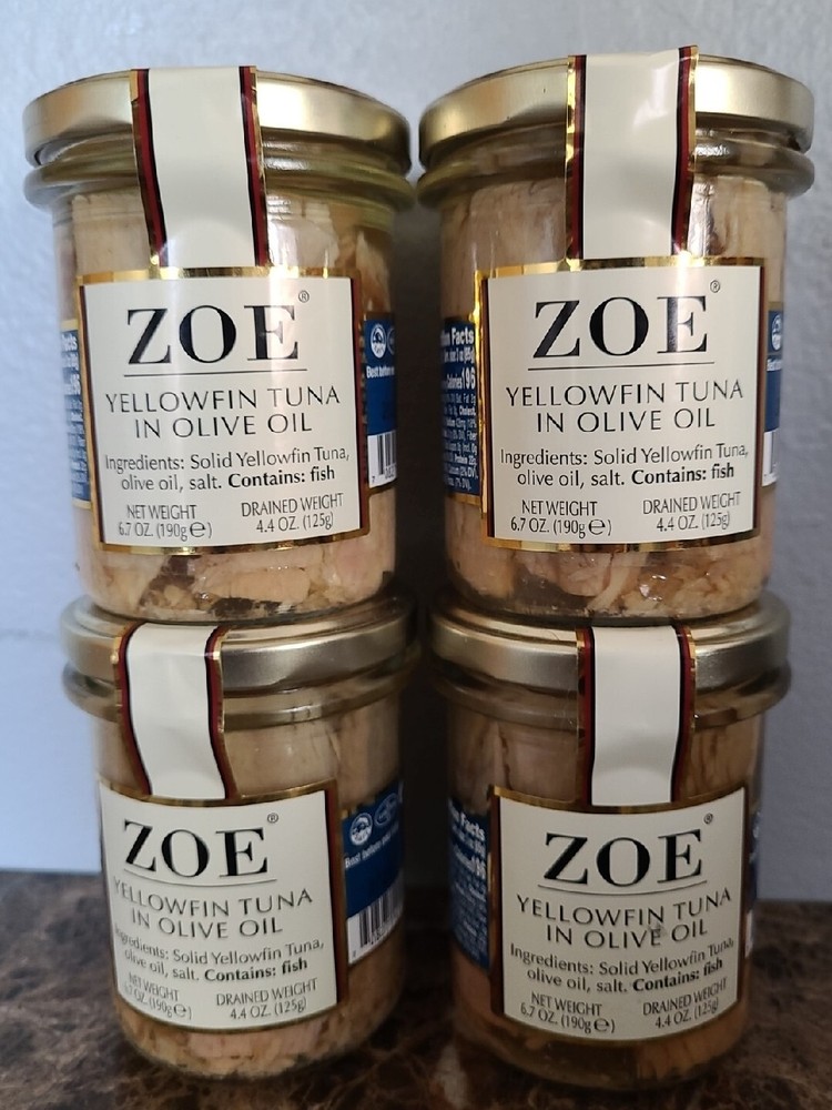 4Premium Yellowfin Tuna in Olive Oil Solid In Vacuum Seal Jars 6.7oz Ea BB 2028