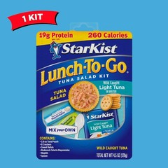 Lunch-To-Go Mix Your Own Tuna Salad, Chunk Light Tuna Pouch, 4.5 Ounce Kit, P…