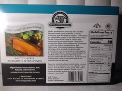 Alaska Smokehouse Smoked Natural Wild Alaskan Salmon Fillet Ready to Serve 8 oz.
