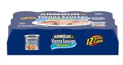 Armour Original Vienna Sausage -12g Protein Per Serving, 4.6 oz Can Pack of 12