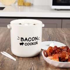 Ceramic Bacon Cooker for Microwave Oven – Splatter-Proof Design Microwave Bac…