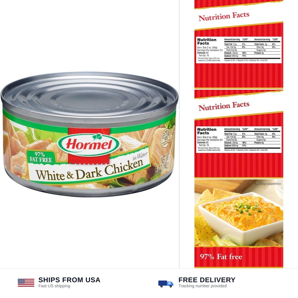 Hormel Canned White and Dark Chunk Chicken, 5 Ounce (Pack of 12)