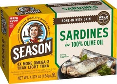 Season Sardines in Olive Oil, 12-count, Total 52.5 oz