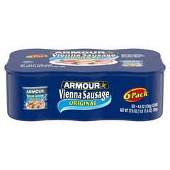 (3 Pack) Armour Star Vienna Sausage Original Flavor Canned Sausage 4.6 Oz (Pk 6)