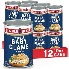 Bumble Bee Whole Baby Canned Clams, 10 oz Cans (Pack of 12) – Ready to Eat –